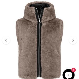 Lindsey Vonn Head Cozy Faux Fur Hooded Vest - Taupe
